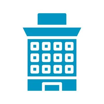 Building icon solid blue black イラスト素材