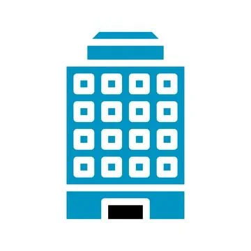 Building icon solid blue black イラスト素材