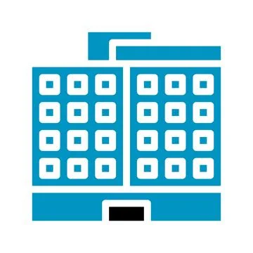 Building icon solid blue black Stock Illustration