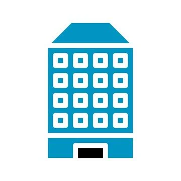 Building icon solid blue black イラスト素材