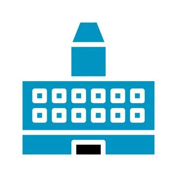 Building icon solid blue black イラスト素材