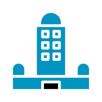 Building icon solid blue black 스톡 일러스트