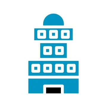 Building icon solid blue black Stock Illustration