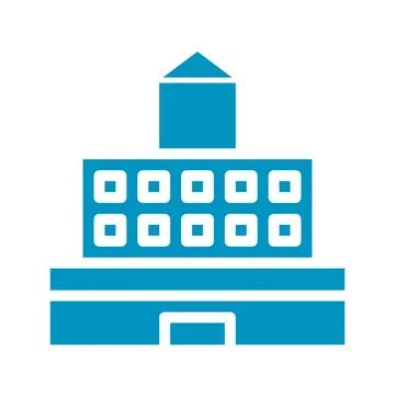 Building icon solid blue black Illustrazione stock