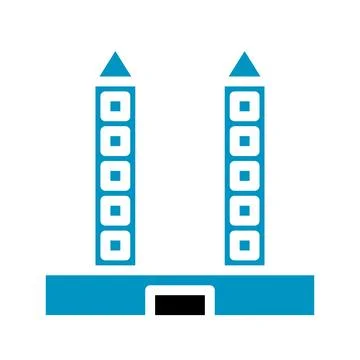 Building icon solid blue black イラスト素材