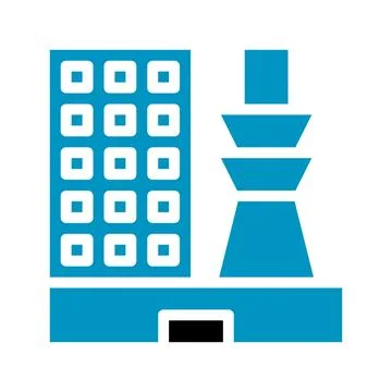 Building icon solid blue black Stockillustratie