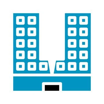 Building icon solid blue black イラスト素材