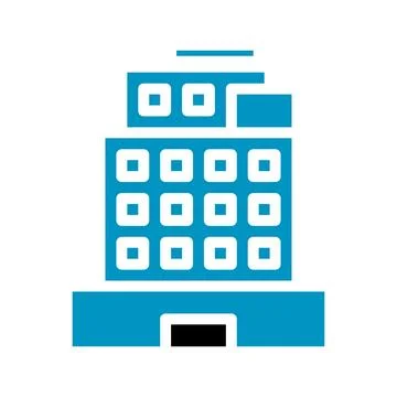 Building icon solid blue black 스톡 일러스트