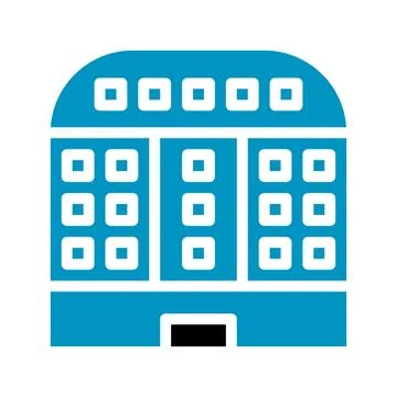 Building icon solid blue black イラスト素材