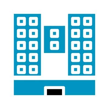 Building icon solid blue black 스톡 일러스트