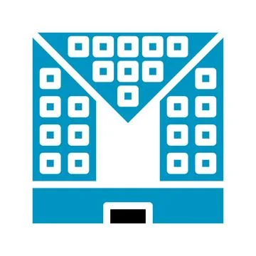 Building icon solid blue black イラスト素材