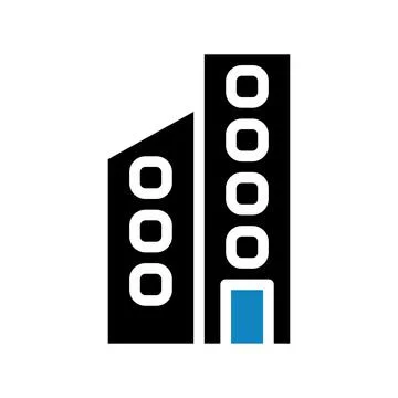Building icon solid blue black illustration Ilustración de archivo