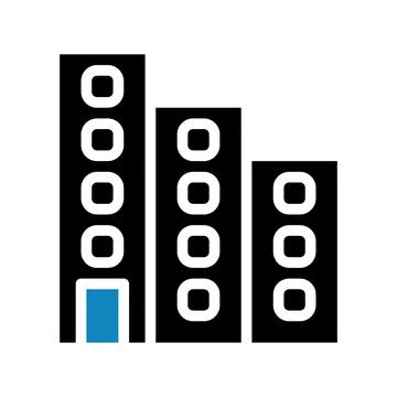 Building icon solid blue black illustration イラスト素材