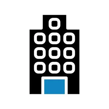 Building icon solid blue black illustration イラスト素材