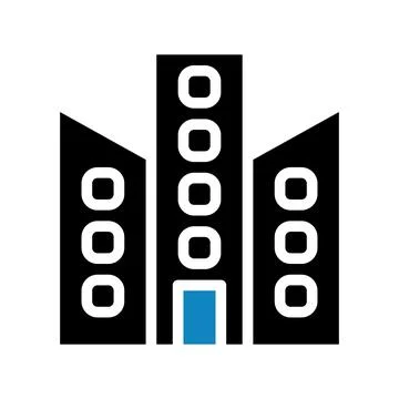 Building icon solid blue black illustration Stock Illustration