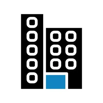Building icon solid blue black illustration Ilustración de archivo