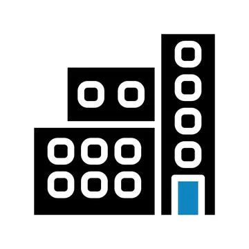 Building icon solid blue black illustration Ilustración de archivo