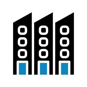 Building icon solid blue black illustration Stockillustratie