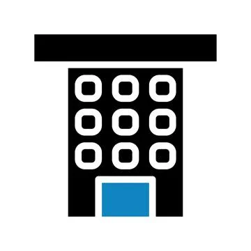 Building icon solid blue black illustration 스톡 일러스트