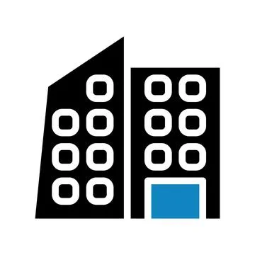Building icon solid blue black illustration イラスト素材