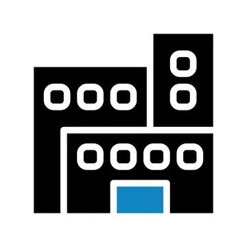 Building icon solid blue black illustration イラスト素材