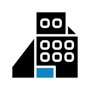 Building icon solid blue black illustration イラスト素材
