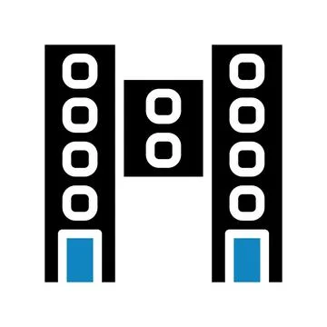 Building icon solid blue black illustration 스톡 일러스트