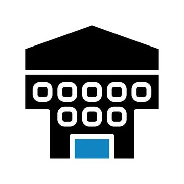 Building icon solid blue black illustration イラスト素材