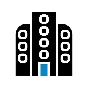Building icon solid blue black illustration Ilustración de archivo