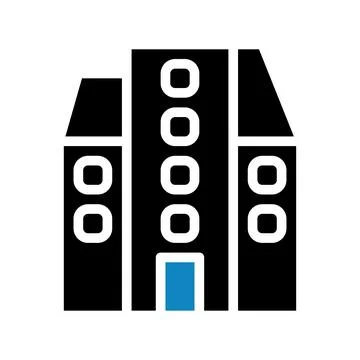 Building icon solid blue black illustration Ilustración de archivo