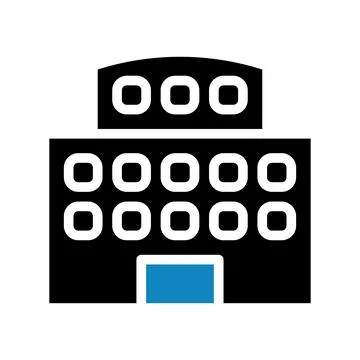 Building icon solid blue black illustration イラスト素材
