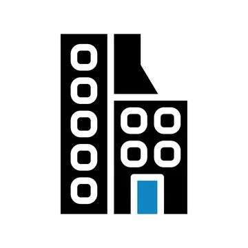 Building icon solid blue black illustration Stockillustratie