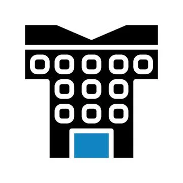 Building icon solid blue black illustration Ilustración de archivo