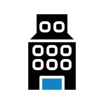 Building icon solid blue black illustration イラスト素材