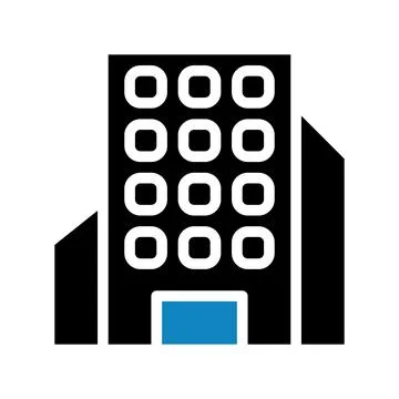 Building icon solid blue black illustration イラスト素材