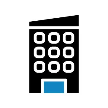 Building icon solid blue black illustration Ilustración de archivo
