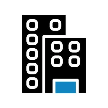 Building icon solid blue black illustration Ilustración de archivo