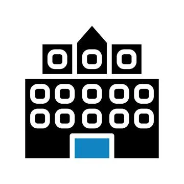 Building icon solid blue black illustration 스톡 일러스트