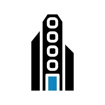 Building icon solid blue black illustration イラスト素材