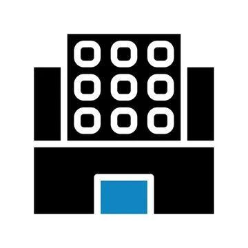 Building icon solid blue black illustration イラスト素材