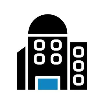 Building icon solid blue black illustration イラスト素材