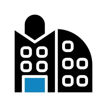 Building icon solid blue black illustration イラスト素材