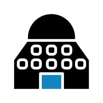 Building icon solid blue black illustration Ilustración de archivo