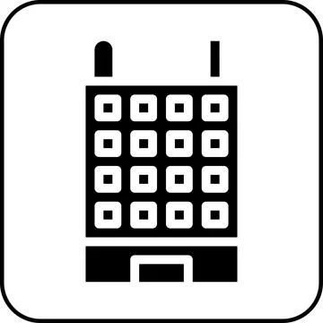 Building icon solid border black イラスト素材