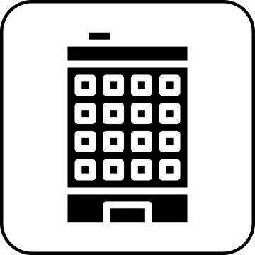 Building icon solid border black Illustrazione stock