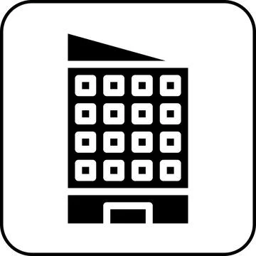 Building icon solid border black Ilustración de archivo