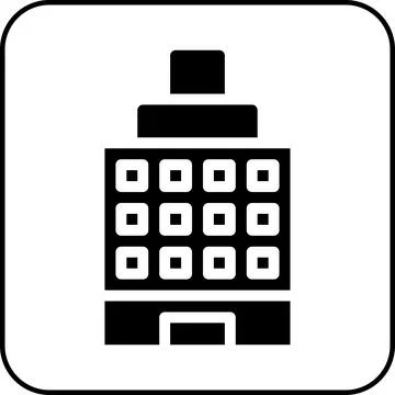 Building icon solid border black Stockillustratie