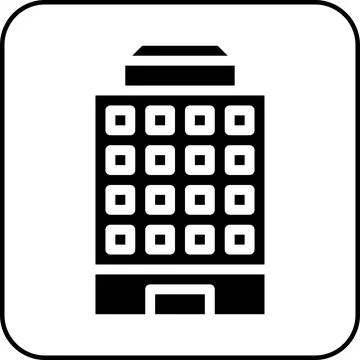 Building icon solid border black Illustrazione stock