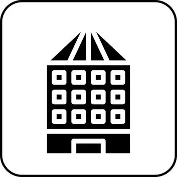 Building icon solid border black Stockillustratie