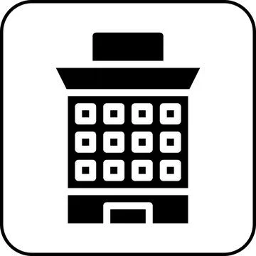 Building icon solid border black Ilustración de archivo